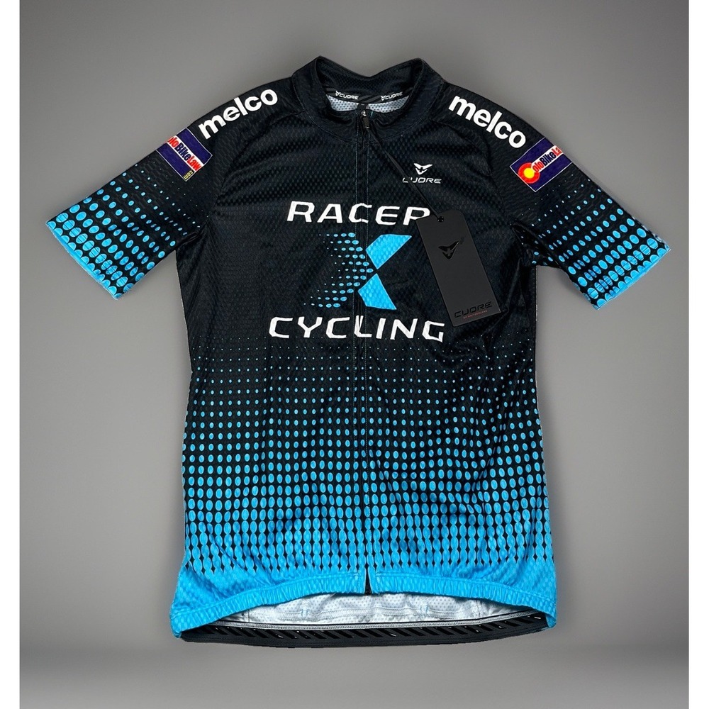 Cuore Switzerland Mens Medium Blue Racer X 22 Cycling Jersey Short Sleeve NWT